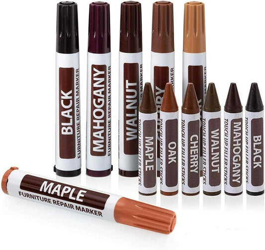 Furniture Markers Touch Up, Wood Repair Markers Wood Stain Touch-Up Marker Repair Pen for Stains, Scratches, Wooden Floors, Tables, Carpenters Simple Paint Fix(Color:Cherry)