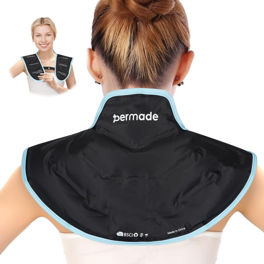 Ice Pack for Neck and Shoulders, Neck Ice Pack Wrap Around Neck Tight Soft, Rotator Cuff Pain Relief Reusable Large Gel Cold Therapy Pack, Cold Compress for Neck Pain Shoulder Surgery