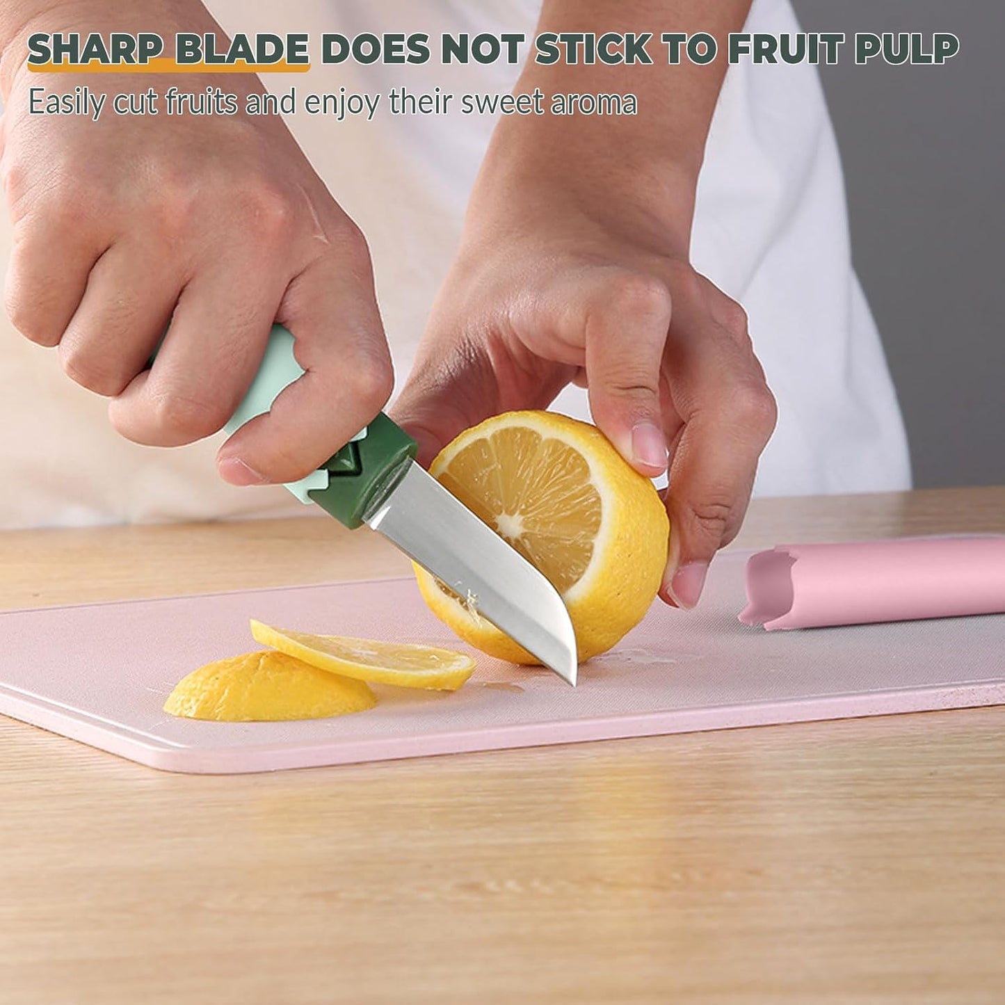 2 in 1 Paring Peeler Knife Multifunctional Stainless Steel Peeler,Creative Fruit and Vegetable Dual-Use Peeler Knife, Outdoor Portable Safety Cover Peeling Fruit Peeler, Kitchen gadgets (pink)