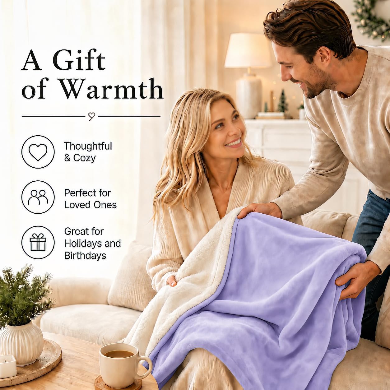 Electric Heated Blanket Full Size 72"x84" – Light Gray | ETL for Safe Overnight, 4 Heat Settings & 10H Auto Off, Dual-Sided Microplush Sherpa for Home Night, Machine washable