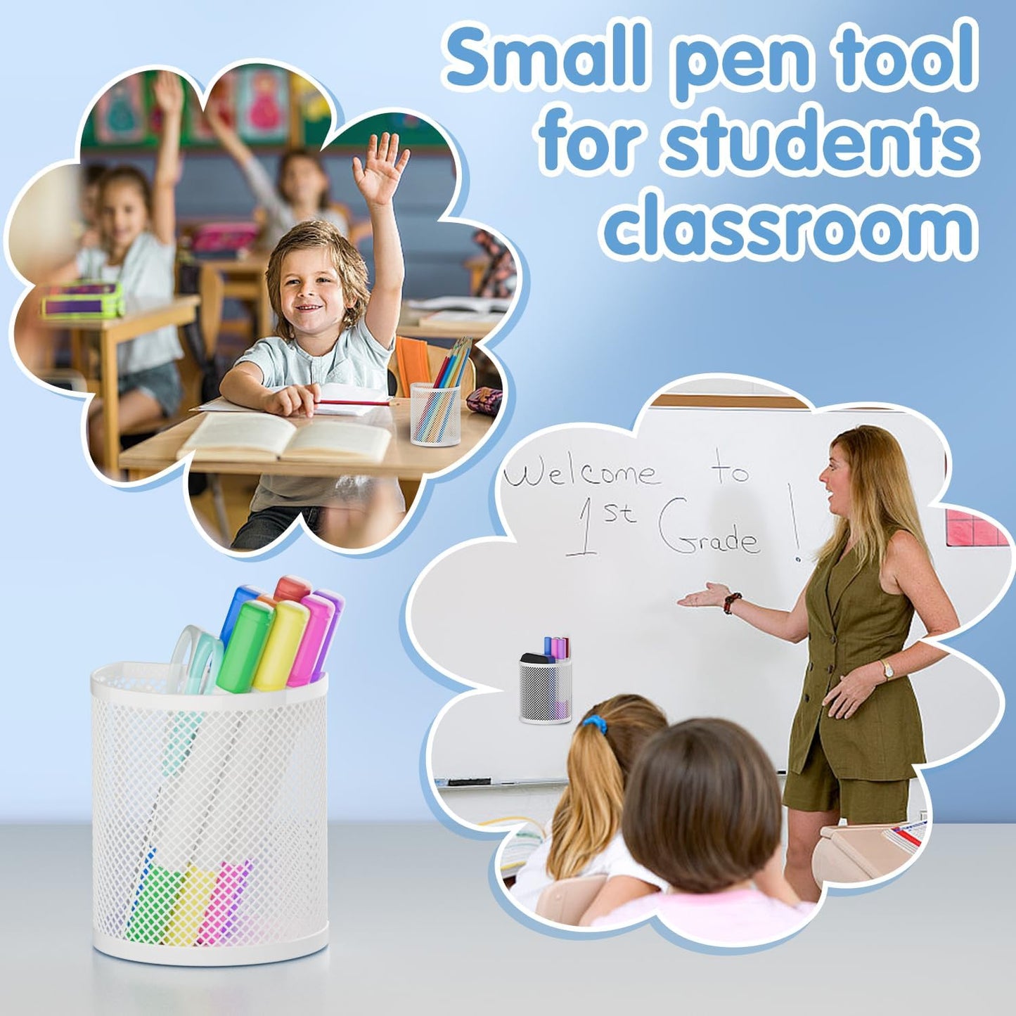 LUCYCAZ Magnetic Pencil Holder - Locker Accessories, 2 Pack Magnetic Pen Holder for Refrigerator for Home School and Office, Black | Locker Organizer Accessories, Powerful Magnet Pen Holder for Whiteboard,Refrigerator,Locker,Kitchen,Home,and Office Black