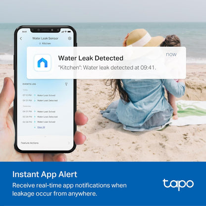 Tapo Smart Water Leak Detector, Requires Tapo Hub, T300 | Water Leak Sensor Wi-Fi with Rapid Dripping Detection, 90dB Adjustable Alarm, App Alerts, Works with Alexa and Google Home