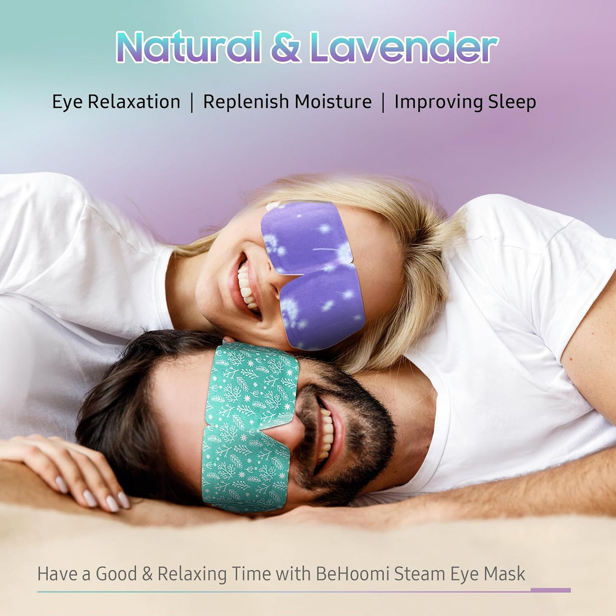 BeHoomi Steam Eye Mask, 10Packs Heated Eye Mask, Self Heating Disposable SPA Warm Compress for Eyes Sleep Mask, Travel Essentials & Relaxation Gifts for Women (Lavender Scent)