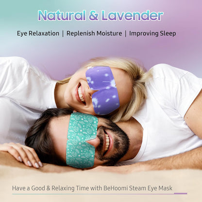 BeHoomi Steam Eye Mask, 10Packs Heated Eye Mask, Self Heating Disposable SPA Warm Compress for Eyes Sleep Mask, Travel Essentials & Relaxation Gifts for Women (Lavender Scent)