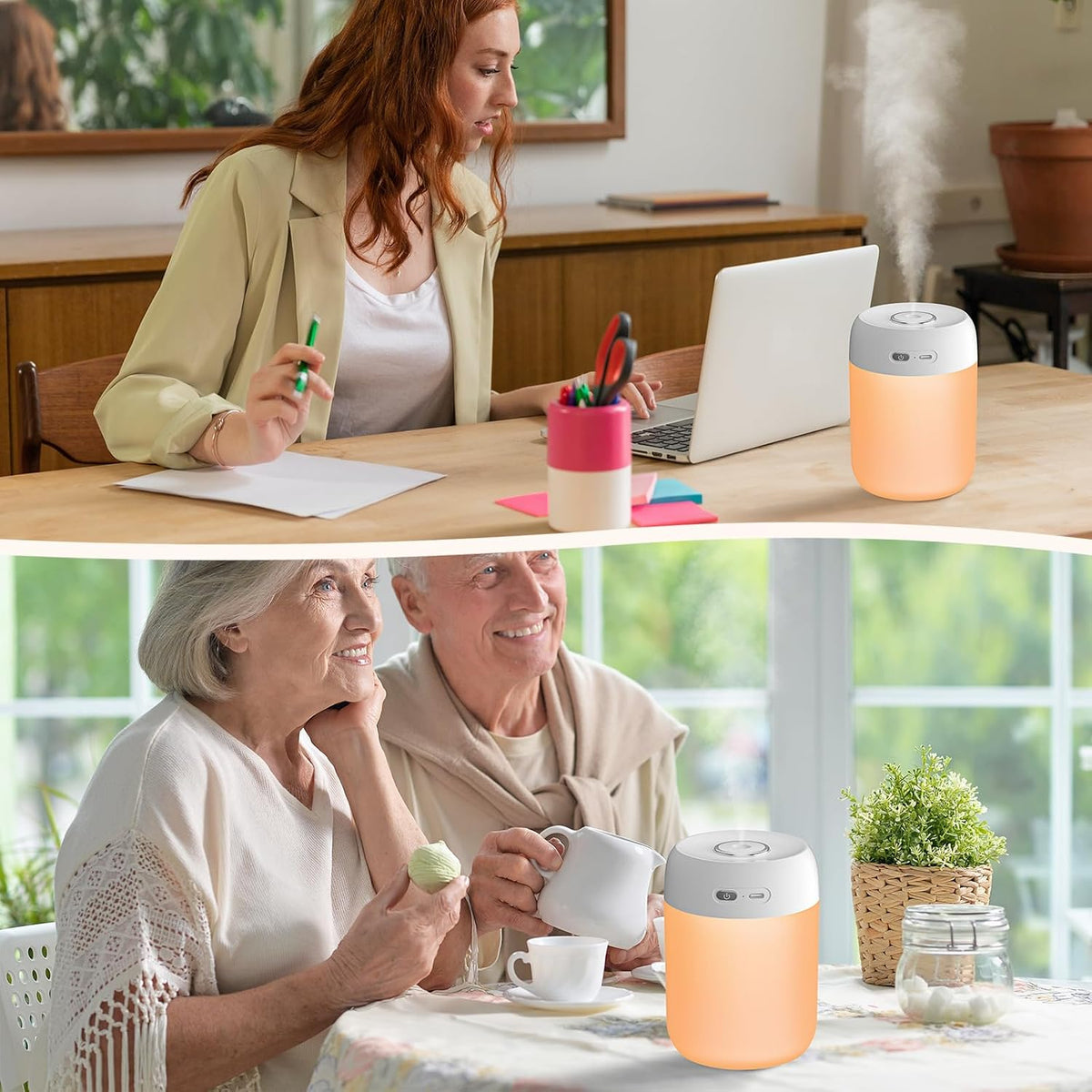 Plant Humidifier Indoor, 650ml Humidifier for Plants, Gray