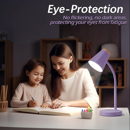 EJIAXIN Clip on Desk Lamp for Home Office - Small LED Touch Dimmable Reading Light for College Dorm Room - Adjustable Flexible Gooseneck Clamp Light Table Lamp for Bedside Bedroom Bed Headboard White