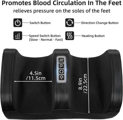 cotsoco Foot Massager with Heat, Foot Massager for Foot Massage and Calf Massage,Foot and Calf Massager with Roller, Feet Massager Suitable for Relax at Home or Office, Gifts for Mom Dad Women Men