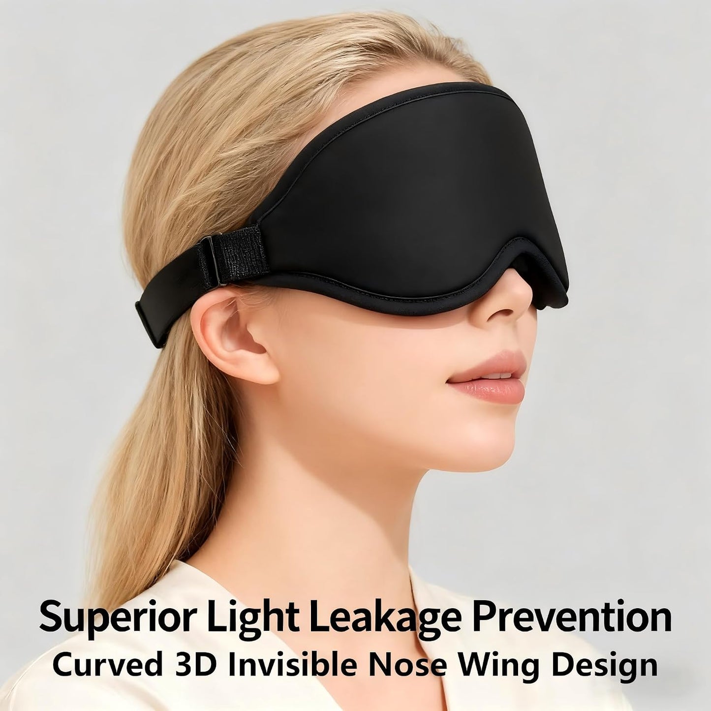 YA Ming 3D Eye Mask for Sleep with Nose Bridge, Adjustable Memory Foam Sleep Mask for Travel, Airplane Flight Essentials