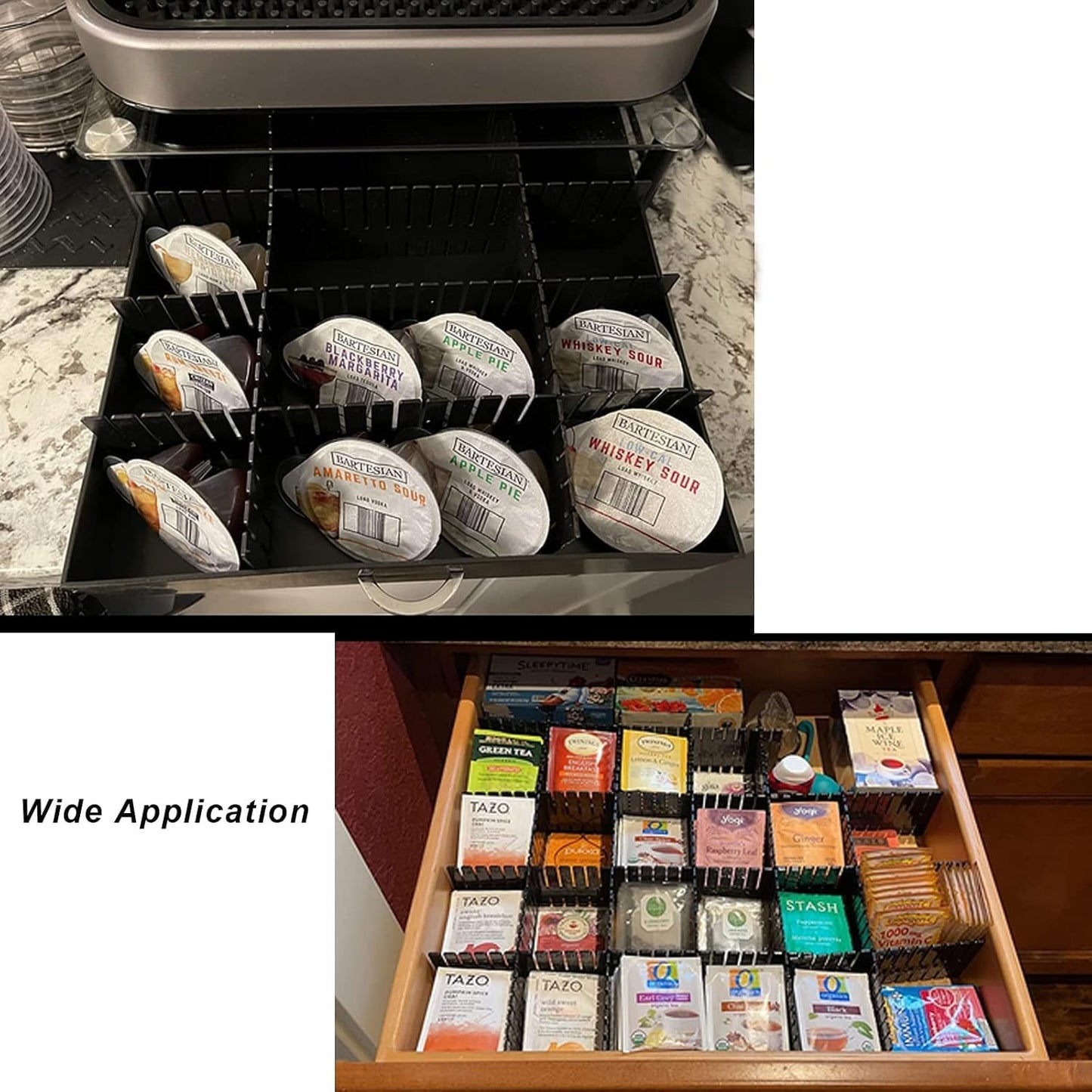 Onerbuy 8pcs Adjustable Grid Drawer Dividers DIY Plastic Closet Separator Tidy Organizer Container 32.5 * 7cm/ 12.8 * 2.8inch for Underwear Socks Belt Office Supplies(Transparent White)