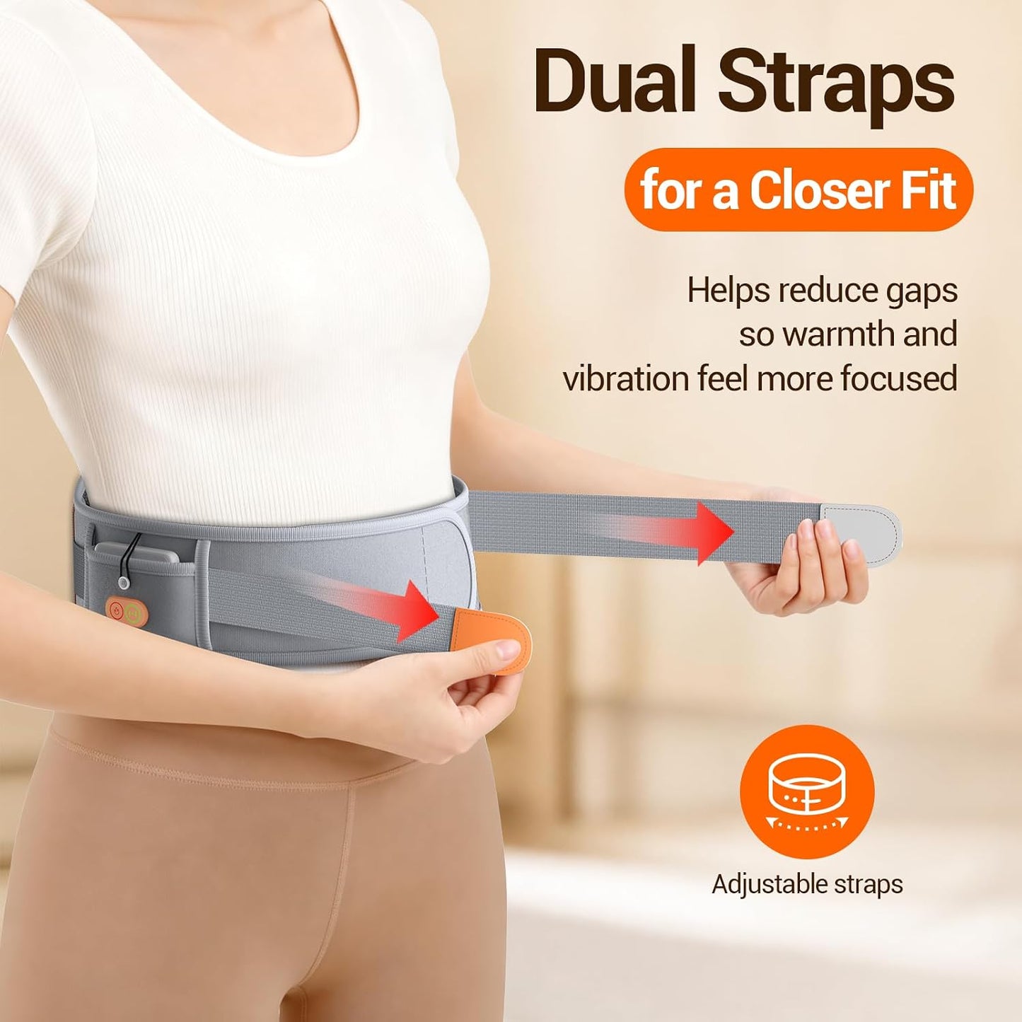 Comfytemp Cordless Heating Pad for Lower Back with Massager Lightweight | Graphene Far Infrared Portable Back Massager, Wearable Rechargeable Heated Waist Belt Wireless, 3 Heat 3 Vibration 30mins Off
