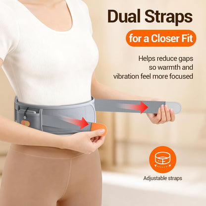 Comfytemp Cordless Heating Pad for Lower Back with Massager Lightweight | Graphene Far Infrared Portable Back Massager, Wearable Rechargeable Heated Waist Belt Wireless, 3 Heat 3 Vibration 30mins Off