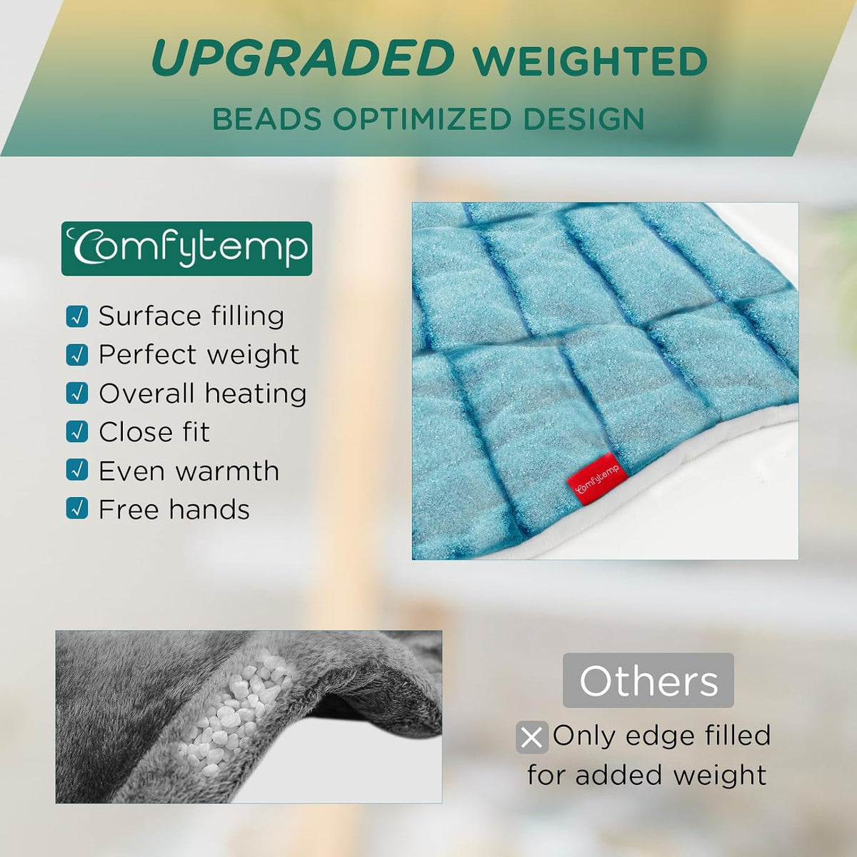 Comfytemp Heating Pad for Neck Shoulders Back, 2.6 Ib Weighted Heating Pad
