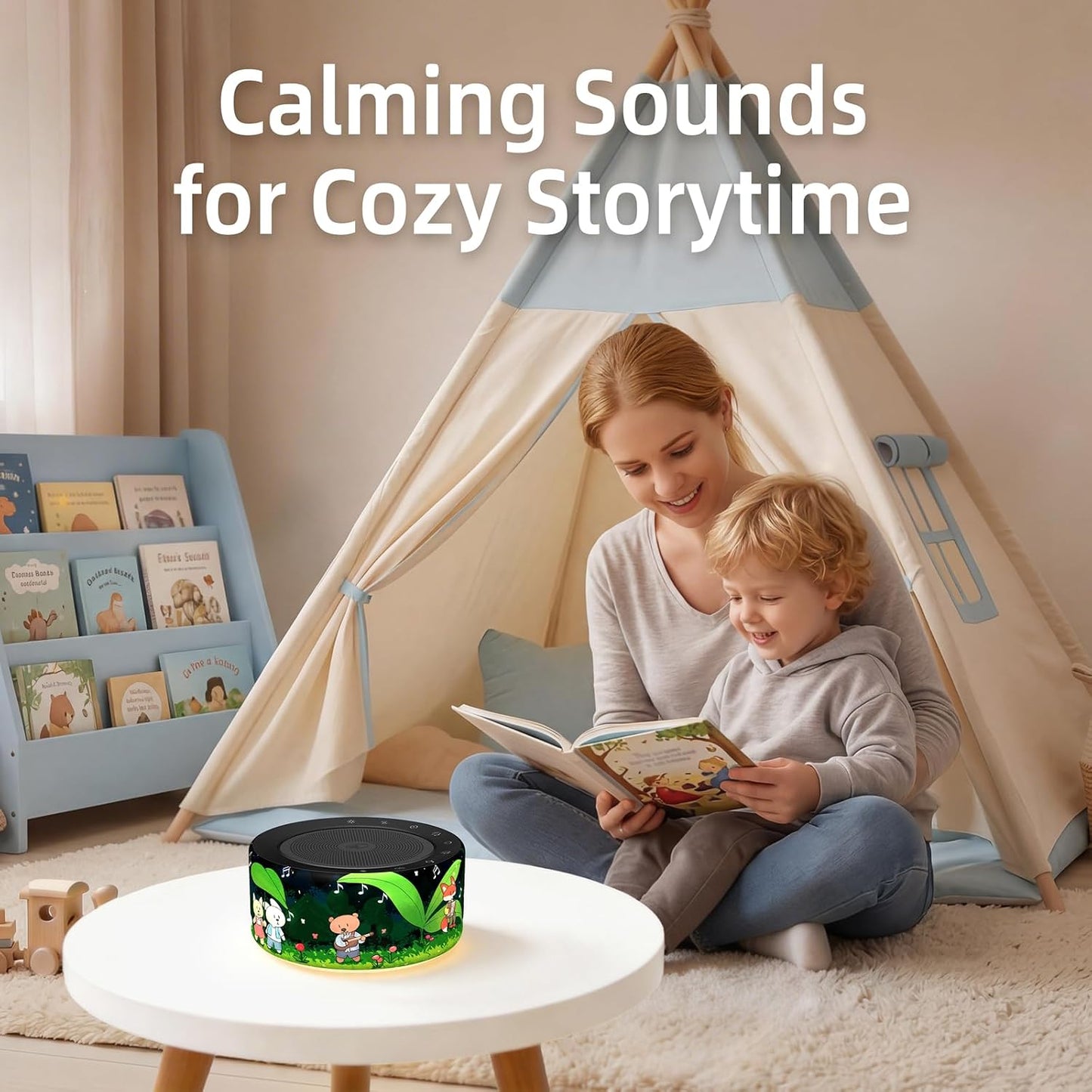 Kipcush White Noise Machine for Baby & Adults, 30 Soothing Sounds, Sleep Sound Machine with 8 Color Night Light, Memory Function, White Noise for Sleeping, Nursery, Office, Travel & Relaxation