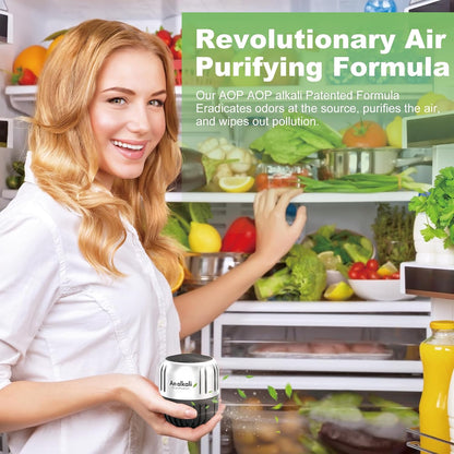 2 Pack Refrigerator Deodorizer Odor Eliminator | Works for Fridge, Freezer, Room, RV & New Home, Superior to Baking Soda