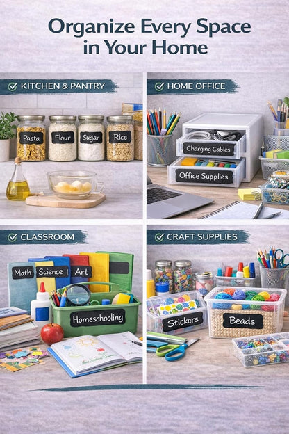 Chalkboard Labels for Jars – 180 Pack, Reusable Waterproof Erasable Stickers with Liquid Chalk Marker, 2” x 3” Wavy Rectangle Labels for Pantry, Mason Jars & Kitchen Organization