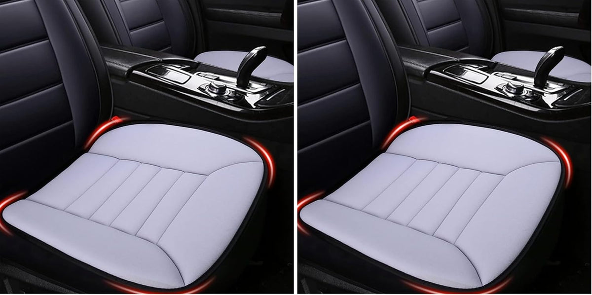 MYFAMIREA Car Seat Cushion Pad 1.2" Thick Comfort Seat Protector for Car Driver Seat Office Chair Home Use Memory Foam Seat Cushion with Non Slip Bottom, 20'' x 18.5'', Black