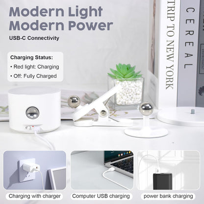 Lemical LED Magnetic Wall Mounted Lights USB Rechargeable Wall Sconces with Remote 3 Color Temperatures Dimmable 360°Rotate Magnetic Ball Convertible to Desk Lamp Bedside Light for Reading Hallway