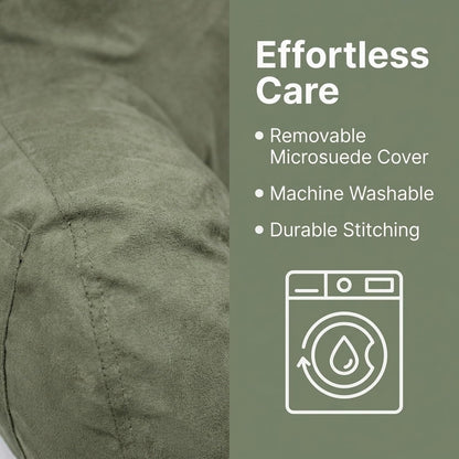 Deluxe Comfort Microsuede Bed Rest - Reading and Bedrest Lounger - Sitting Supprt Pillow - Soft But Firmly Stuffed Fiberfill - Backrest Pillow With Arms, Light Purple