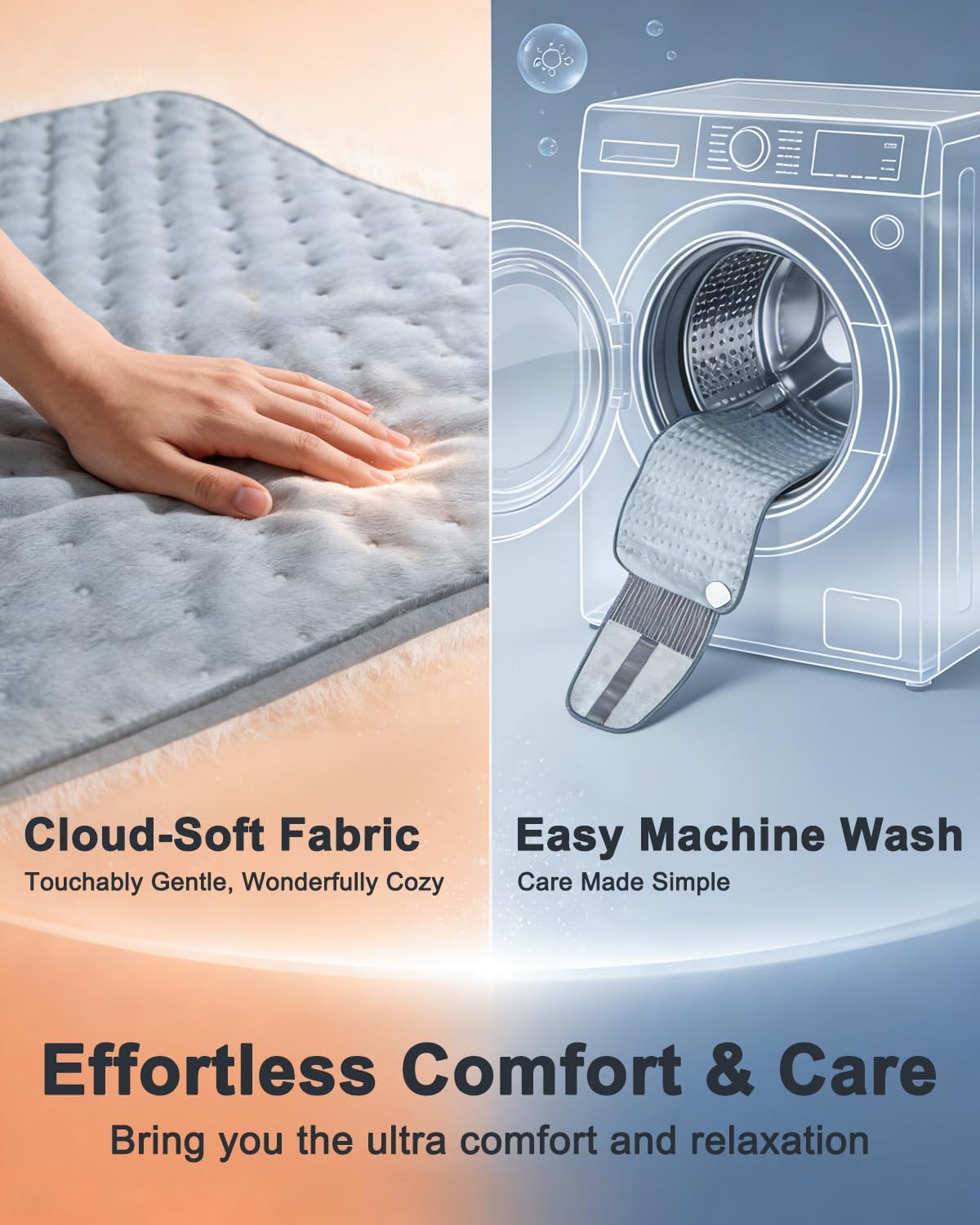 Wrap Around Heating Pad for Back Pain Relief & Period Cramps with Strap