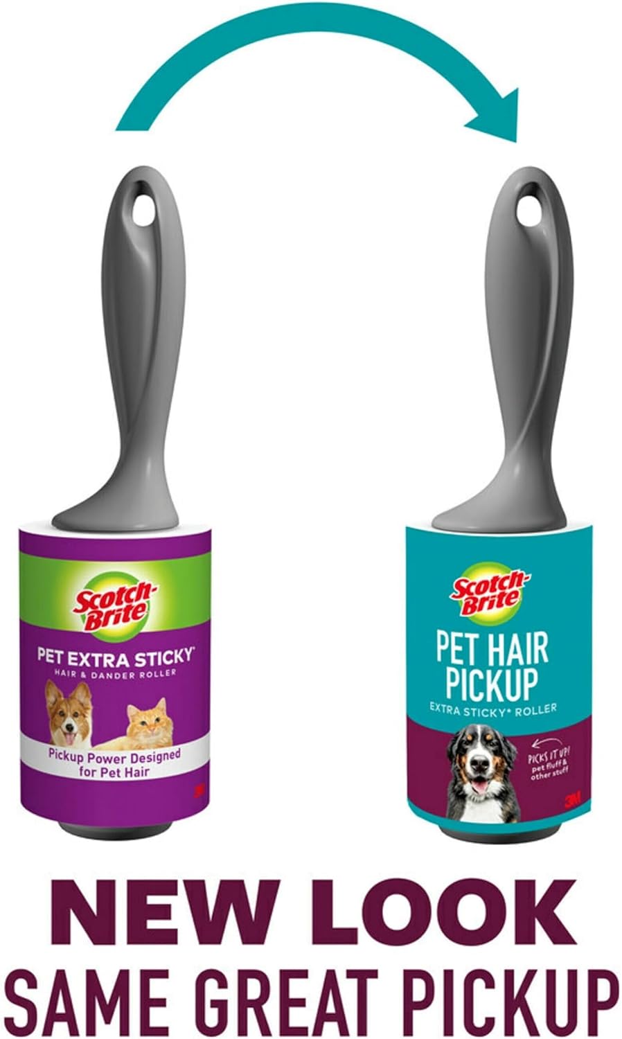 Scotch-Brite Pet Hair Extra Sticky Lint Roller, 95 Sheets Total,1 Pack | Designed for Removing Fur + Fluff on Couches, Clothes, Dog and Cat Beds, & More