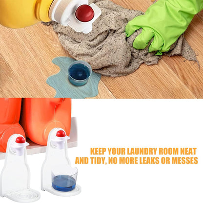 2 Pack Detergent Cup Holder Anti-Slip Detergent Drip Catcher Thick Plastic Laundry Drip Tray Catcher No More Leaks or Mess Laundry Room Gadget for Softener(White foldable)