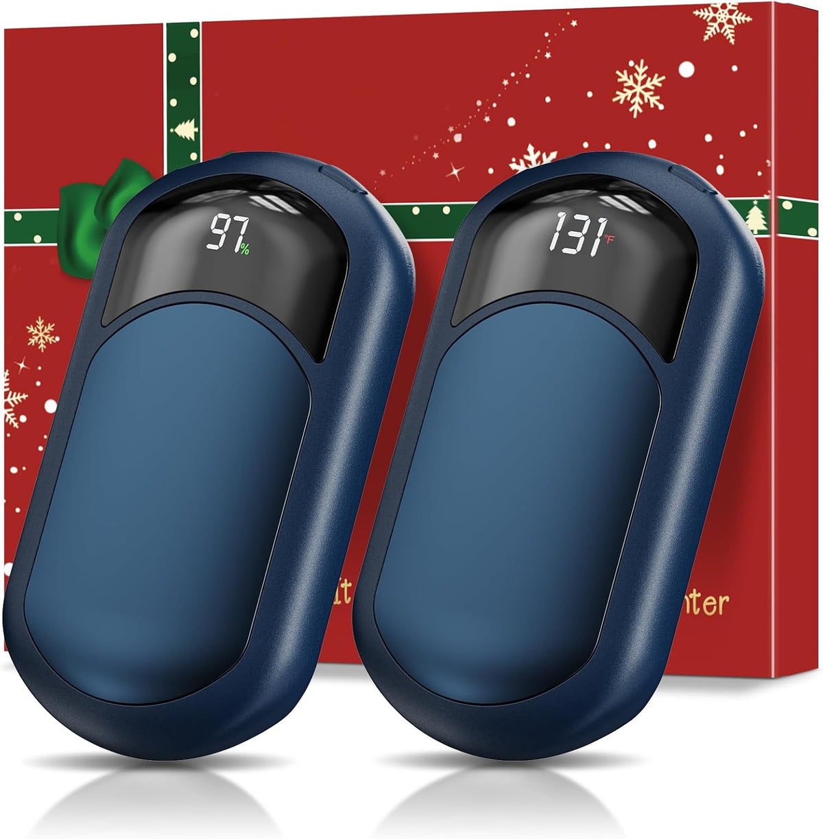 AI Hand Warmers Rechargeable 2 Pack, 6400mAh Portable Pocket Electric Hand Warmer, Fast Heating 3-Settings Reusable Handwarmers for Christmas, Gloves, Travel, Hunting Essentials Men Women
