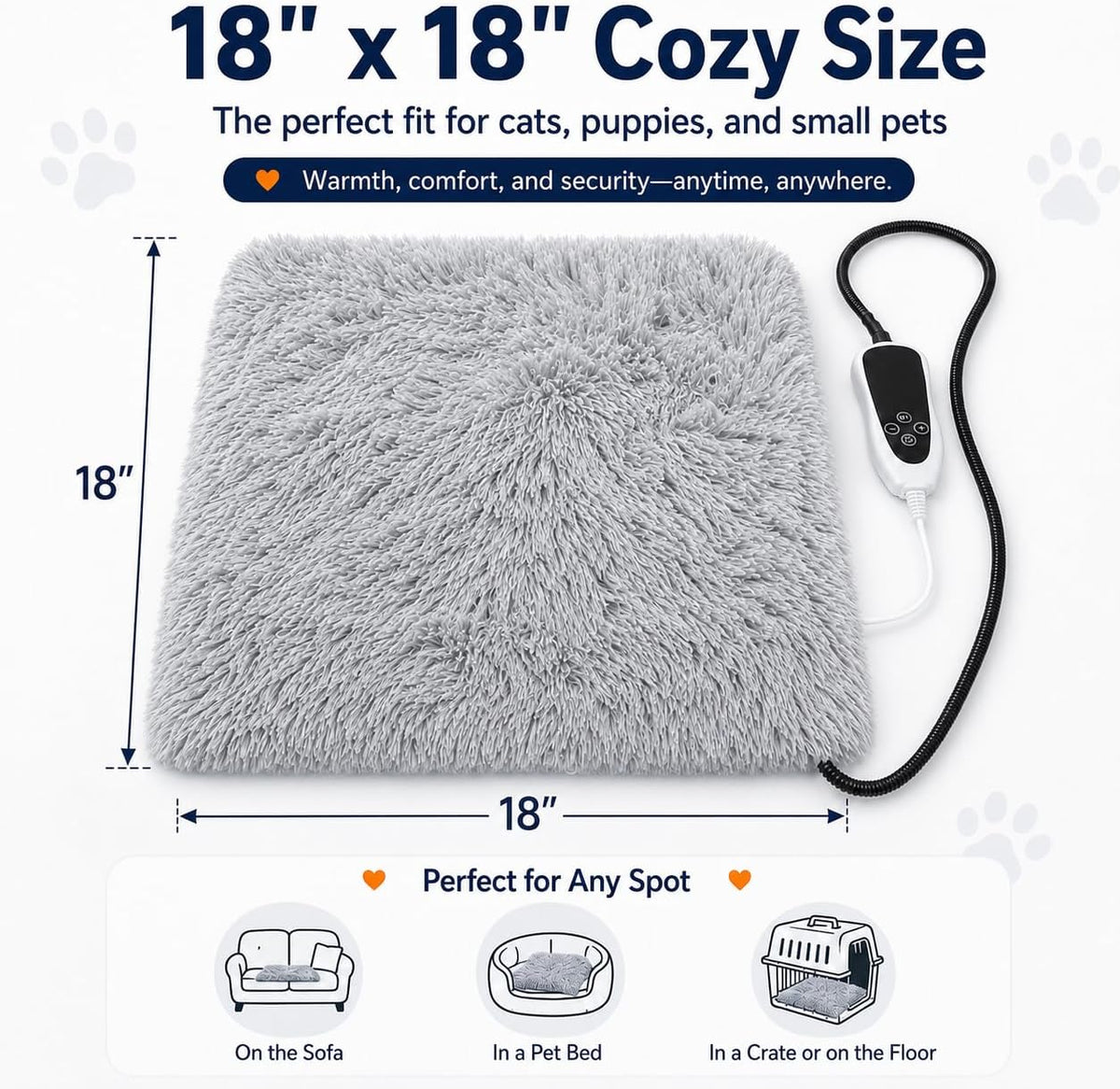 GOLOPET Cat Heating Pad with Normally Open Function，UL Dual Certification