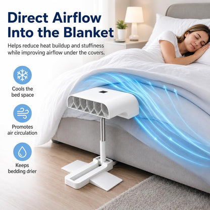 Rhona Breezel Sleep Bed Fan, Bed Cooling System with Remote Control, 5 Speeds, Quiet Airflow, Adjustable Height, Digital Display and Timer for Bedroom Night Cooling