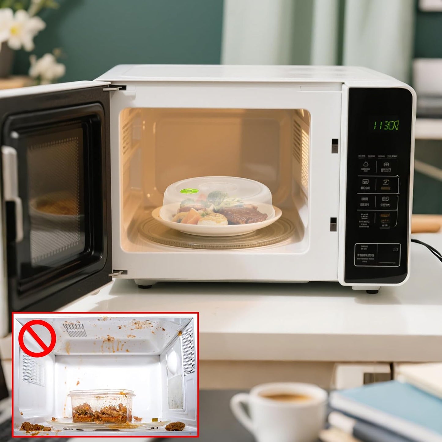 6Pcs Microwave Splatter Cover For Food, 6 Sizes, 10“ - 4.5”