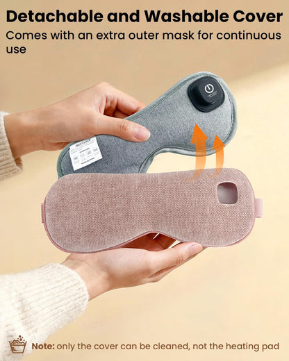 Cordless Heated Eye Mask, Rechargeable Mask with 4 Heat Levels for Dry Eyes