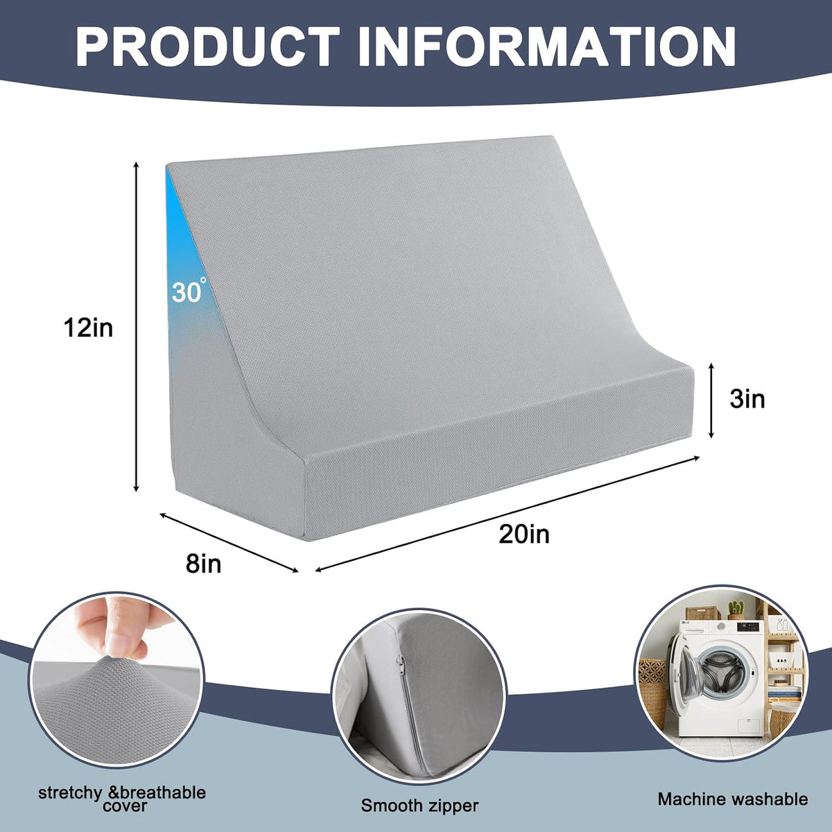 Blanket Lifter for Feet – Bed Sheet Raiser, Post-Surgery Foot Elevation Pillow with Removable Washable Cover – Leg, Knee & Ankle Pain Relief for Arthritis, Neuropathy & Recovery (White)