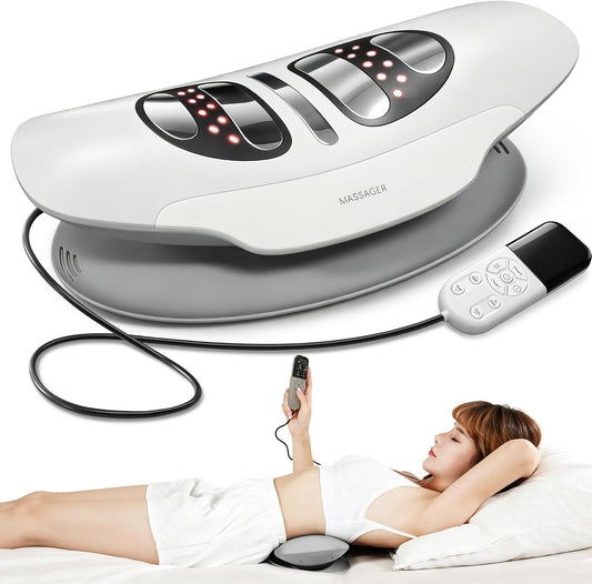 4in1 Electric Lumbar Traction Device, Back Massager for Muscle Pain Relief | 3-Level Heat, 8-Mode Electrotherapy, Vibration, Dynamic Airbag Traction, Auto Shut-Off, Home & Office Use, Muscle Relaxation