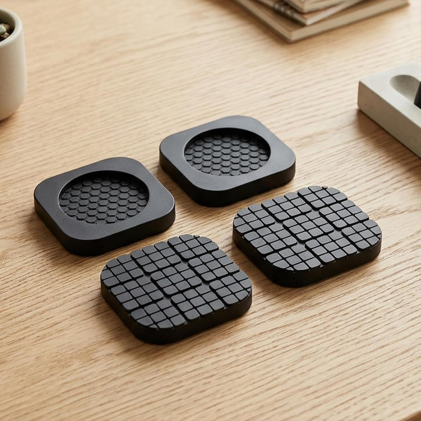 4 Pcs Anti Vibration Pad for Washing Machine, Washer and Dryer Pedestals, Rubber Shock Absorbing Feet for Noise Cancelling and Floor Protection