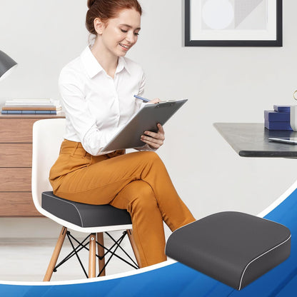 SweetSlubr Seat Cushion, Chair Pad, Memory Foam Large Cushion | Office Chair Cushion for Tailbone Pain Relief, Non-Slip Cover, Soft Support for Office Chair, Car Seat, Airplane,Large/Black