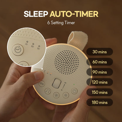 HuBDIC HubiCare White Noise Machine, Portable Sound Machine with 21 Soothing Sleep Sounds, Long-Lasting Battery, Gentle LED Mood Light, Travel-Friendly Sleep Aid for Newborns, Children