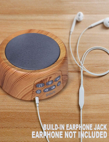 Douni White Noise Machine for Sleeping - 27 Non-Looping Soothing Sounds Sleep Sound Machine with Timer & Memory, 3.5mm Jack, Wood Grain Sound Machine for Hotel Bedroom Office