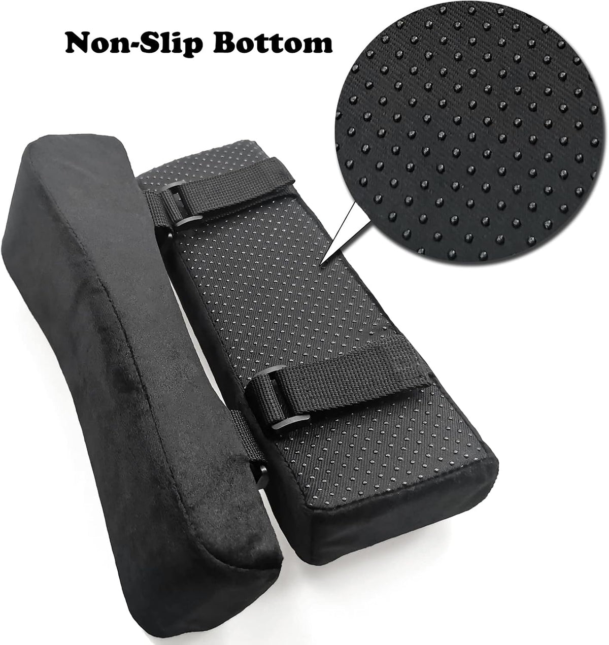 Easy-You Office Chair Armrest Covers, Set of 2 Comfortable Armrest Elbow Pillow (2 Black Armrest Pillow)