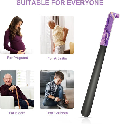 16.5 Inch Long Handle Shoe Horn for Seniors Men Women Kids, Metal Shoe Horns for Boots