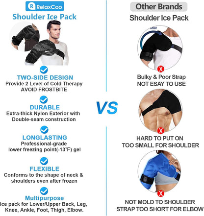 RelaxCoo Ice Pack for Knee Pain Relief, Reusable Gel Ice Wrap for Leg Injuries, Swelling, Knee Replacement Surgery, Cold Compress Therapy for Arthritis, Meniscus Tear and ACL Blue