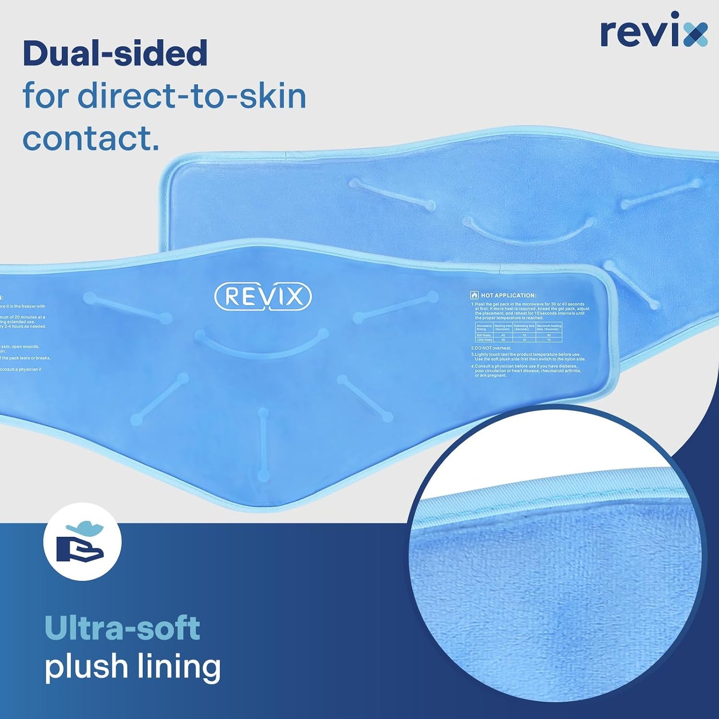 REVIX Neck Ice Pack Wrap – Reusable Hot Cold Gel Pack for Neck and Shoulder, Large Flexible Design with Soft Plush Lining, Cervical Gel Ice Wrap Ideal for Post-Workout Recovery, Fatigue & Relaxation