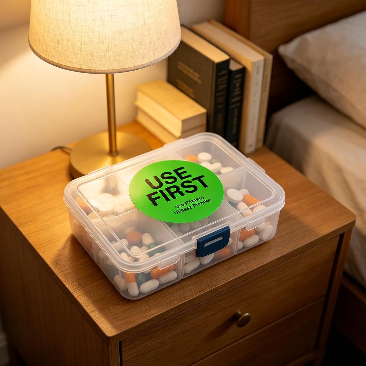 500 Pcs 1.5 Inch Use First Stickers - Dot Pharmacy Labels Paper for Food Service, Medication, Inventory Control & Restaurant (Orange)