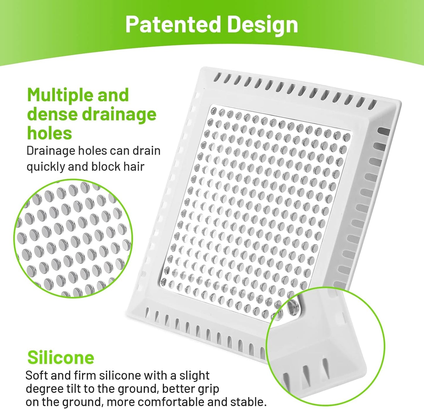 Aluvor Drain Hair Catcher,Shower Drain Cover Hair Catcher Shower Strainer | Square Shower Hair Drain Catcher for Bathroom Floor to Keep Away from Clogged Drain-No Rust!