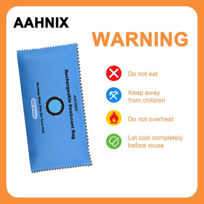 10 Pack Rechargeable Silica Gel Packets, 100g Each - Moisture Absorbers for Storage Bins, Safe Dehumidifier Bags, Desiccant Packs for Closets, Cars, and Electronics
