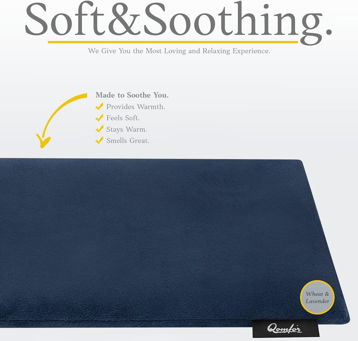 Qomfor - Microwavable Heating Pad - Blue Green - Lavender Scented Heat Pack - Therapeutic Heat Wrap for Neck, Shoulders & Period Cramps Pain Relief - Reusable Hot/Cold Therapy Bag