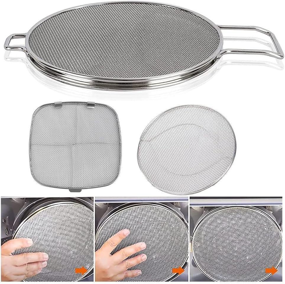 Splatter Screen For Cooking, Stainless Steel Double Layer Splatter Screen For Frying Pan, Grease Guard Oil for splash Guard Fryer Accessory Mesh Splatter Guard For IG600, IG601, And IG651(square)