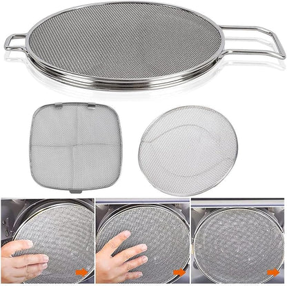 Splatter Screen For Cooking, Stainless Steel Double Layer Splatter Screen For Frying Pan, Grease Guard Oil for splash Guard Fryer Accessory Mesh Splatter Guard For IG600, IG601, And IG651(square)