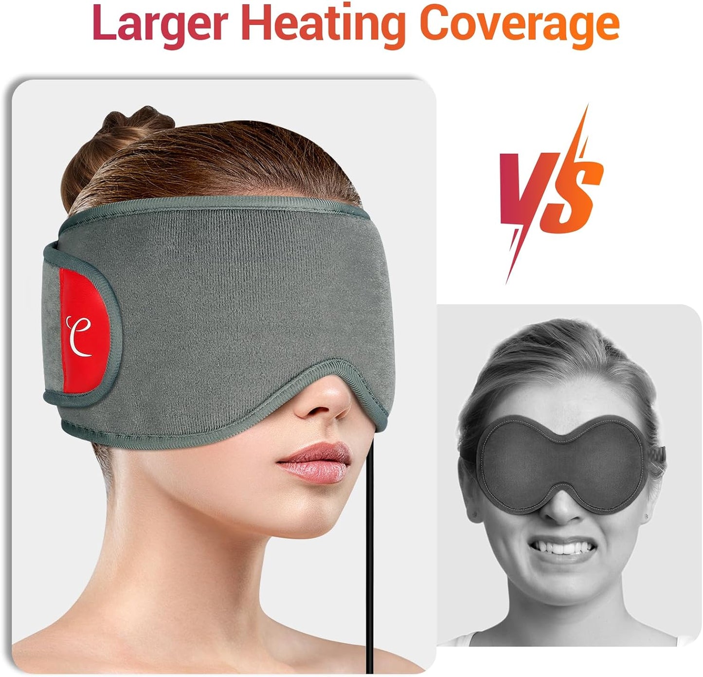 Comfytemp Heated Eye Mask for Dry Eyes, USB Wearable Eye Heating Pad | Sinus Headache Migraine Relief Mask, Warm Compress for Eyes with 3 Heat and Time Settings