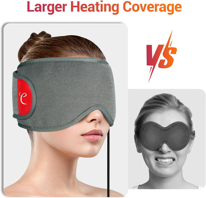 Comfytemp Heated Eye Mask for Dry Eyes, USB Wearable Eye Heating Pad | Sinus Headache Migraine Relief Mask, Warm Compress for Eyes with 3 Heat and Time Settings
