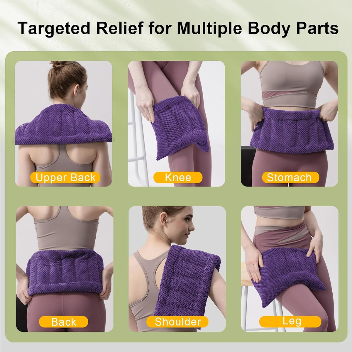 Weighted Microwave Heating Pad (1.8 LBS), 16x7 Inch Microwavable HotPack for Muscle Pain Relief Soothes Aches in Shoulders, Lower Back & Abdomen, Moist Heat Therapy Reusable