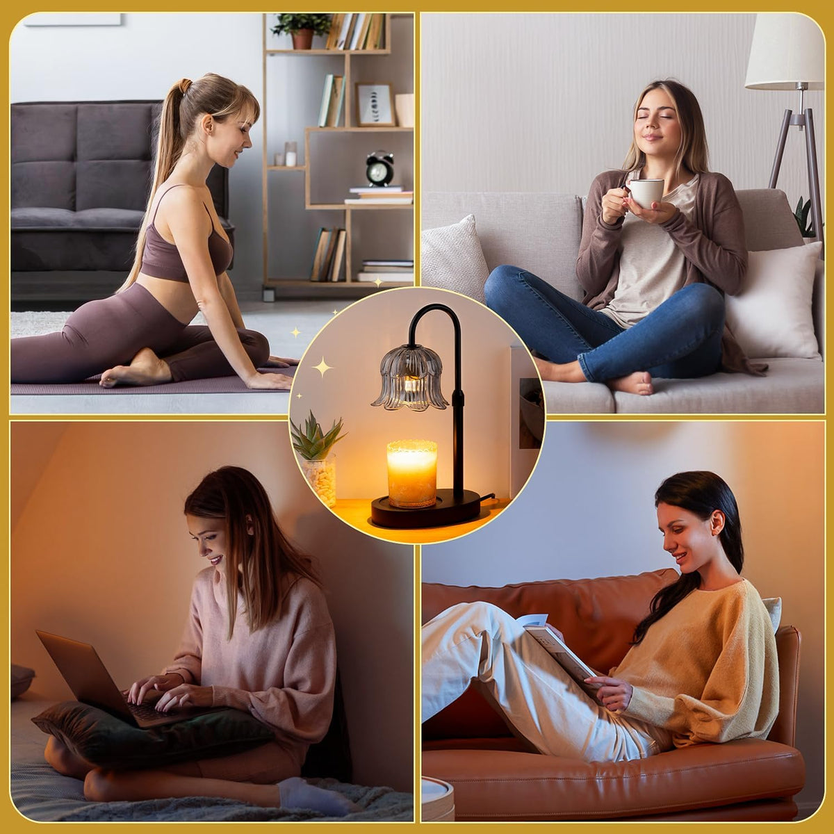 Candle Warmer Lamp Electric Timer - Flower Home Decor Women Birthday Gifts